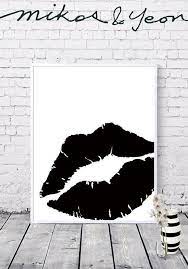 Fashion Wall Art Lips Art Black And White Digital Print Instant Download Actual Colors May Va White Walls Living Room Wall Decor Bedroom Wall Printables