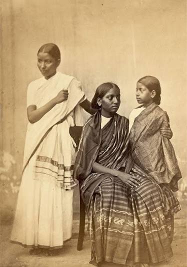 Studio portrait of three girls in Madras circa 1870