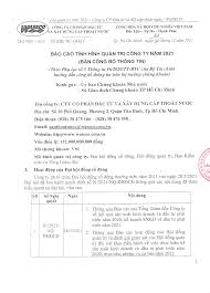 Báo cáo tình hình quản trị Cty CP Đầu tư và Xây dựng cấp thoát ...