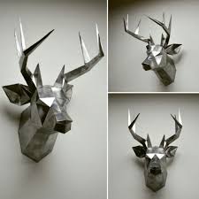 You Can Make Your Own Deer Head For Wall Decoration Printable Diy Template Pdf Metal Art Projects Deer Head Wall Art Paper Sculpture