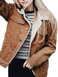 Simplee Apparel Women S Winter Cordurory Lamb Warm Retro Sherpa Lined Trucker Jacket Coat Want Women Overcoat Fashion Clothes Women Corduroy Jacket Womens