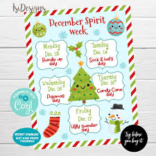 Free interactive exercises to practice online or download as pdf to print. Christmas Spirit Week Planner Editable Week Schedule Winter Etsy Christmas Spirit Spirit Week Event Flyer