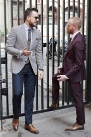 The One On The Left Navy Pants Oatmeal Jacket Light Blue Shirt Oatmeal Tie Or Bow Tie Suit Fashion Menswear Men Looks