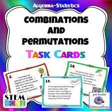 Algebra Statistics Permutations And Combinations Task Cards Qr Permutations And Combinations Task Cards Middle School Math Resources