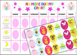 Details About Girls No Dummy Chart Childs Weaning Training A4 Reward Chart And Stickers