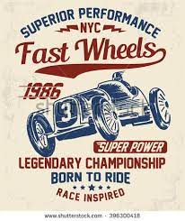 Vector Vintage Sport Racing Car T Shirt Graphics Vintage Typography Race Cars Car Tshirt Sports Car Racing