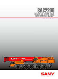 Sany Sac2200 220ton All Tarrain Crane Sany Pdf Catalogs
