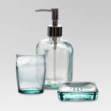 Updating a master bath or powder room? Recycled Glass Soap Dispenser Clear Threshold In 2021 Glass Soap Dispenser Recycled Glass Soap Dispenser