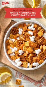 Honey Sriracha Chex Mix Homemade Snack Mix Homemade Snacks Snacks