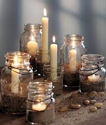 To Decorate My Bathroom Use Sand From Up North Mi Beach Mason Jar Candle Holders Mason Jar Decorations Mason Jar Candles Mason Jar Centerpieces