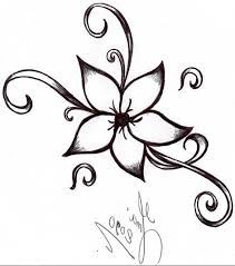 Tato tribal bunga mawar simple. Gambar Lukisan Bunga Yang Mudah Digambar Cikimm Com