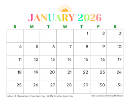 January 2026 Calendar – 80+ Best Free ...