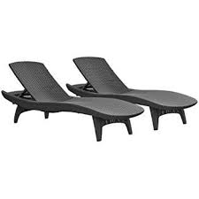 Amazon Com Keter Pacific 2 Pack All Weather Adjustable Outdoor Patio Chaise Lounge Furniture Gra Sun Lounger Patio Chaise Lounge Outdoor Patio Chaise Lounge