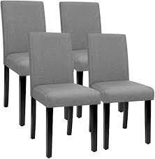 Buy eames dining chairs and get the best deals at the lowest prices on ebay! Amazon Com Furmax Dining Chairs Urban Style Fabric Parson Chairs Kitchen Living Room Armless Side Chair With Solid Wood Legs Set Of 4 Gray Chairs