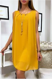 Check spelling or type a new query. Robe Moutarde En Voilage Avec Collier Avec Effet Dos Nu