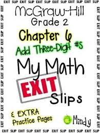 My Math Mcgraw Hill Chapter 6 Exit Slips Grade 2 Exit Slips 2nd Grade Mcgraw Hill Math