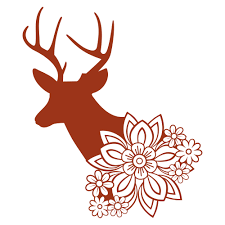 Download Deer With Floral Svg Deer Svg Lion Face Logo Deer With Floral Svg Cut File Download Jpg Png Svg Cdr Ai Pdf Eps Dxf Format