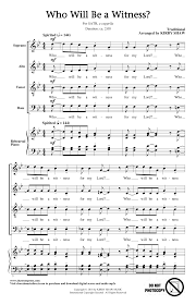 Tout sur sebastián andrés perez kirby : Who Will Be A Witness Sheet Music Kirby Shaw Satb Choir
