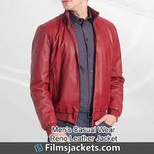 Men S Casual Wear Reno Red Leather Jacket Leather Jacket Red Leather Jacket Men Casual Wear For Men