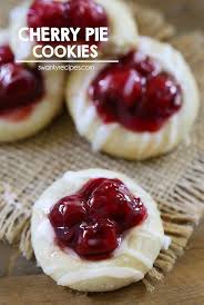 Cherry Pie Cookies These Cookies Are Made With Sugar Cookie Dough And Feature Cherry Pie Filling Our Family Cherry Pie Cookies Cookie Recipes Almond Recipes