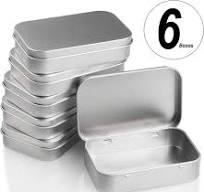 6 Pack Hinged Tin Box Containers - 3.7 x 2.4 x 0.8 inch Metal Tins Storage  Boxes with Lids, Rectangular Empty Small Home Craft Organizer for Gift, ...