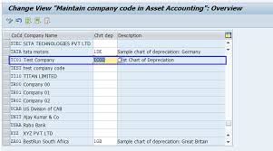 sap fi assign chart of depreciation to company code