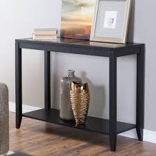 Glass Top Console Table Quatrefoil Underlay Modern Black Wood Living Room Entry Black Console Table Console Table Styling Console Table