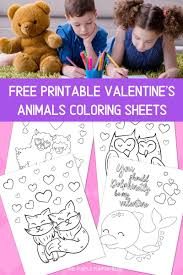 Keep your kids busy doing something fun and creative by printing out free coloring pages. Free Printable Valentine S Day Animals Coloring Sheets