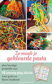 Gekleurde Spaghetti Knutselen Eten En Drinken Knutselen Thema Eten Gekleurde Spaghetti