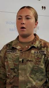 Women of NATO Army 1st Lt. Logan Dougherty, the XO for Golf Forward Support  Company