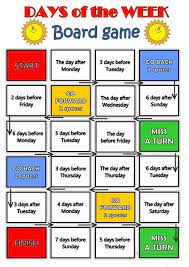 Days Of The Week Board Game In 2021 English Classroom Learn English English Lessons