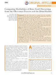 Pdf Comparing Morbidities Of Bone Graft Harvesting From The