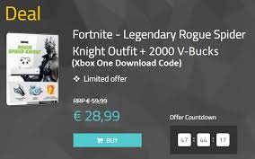 It's a digital key that allows you to download fortnite directly to xbox one directly from xbox live. Mmogacom Mmoga Deal Fortnite Rogue Spider Knight Facebook