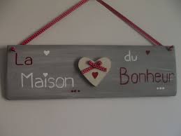 Pancarte En Bois La Maison Du Bonheur Fait Main Decorations Murales Par Ptitecrea Decoration Noel Fait Main Deco Noel Fait Main La Maison Du Bonheur