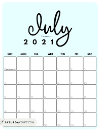 Maybe you would like to learn more about one of these? Cute Free Printable July 2021 Calendar Saturdaygift