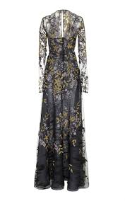 Naeem Khan Floral Embroidered Organza Gown Size 2 In 2020 Long Sleeve Gown Dresses Classy Outfits