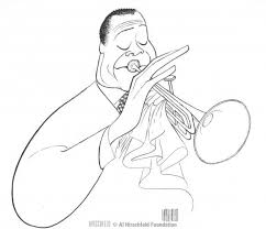 Louis Armstrong Al Hirschfeld Jazz Art Louis Armstrong Caricature