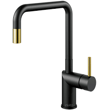 brass/gold kitchen sink faucet black