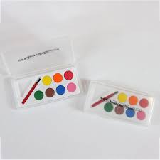 This unique water color set uses the special aquash brush but with a pallet of watercolor paints rather than the aquash crayons. Katie Costello Katie Costello Mini Paint Set Hello Merch