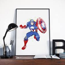 Les Vengeurs Capitaine Amerique Estampes Art Par Iloveprint Sur Etsy Baby Animal Prints Nursery Kids Art Prints Captain America Poster