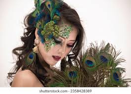 5+ Thousand Girl Peacock Feather Royalty-Free Images, Stock Photos &  Pictures