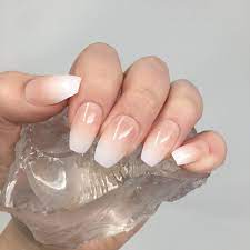 Short Coffin Ombre Press On Nail Fake Nails False Nails Glue On Nails Ombre Nails Short Press On Nails Press On Nails Ombre Nails Glitter French Nails