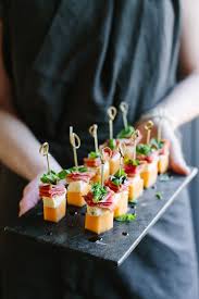 No drinks or dinner party would be complete without some tasty canapés and if you re running short of time then these quick recipes are sure to go down well. Melon Blue Cheese Prosciutto Basil Canapes The Food Fox Melon Recipes Appetizer Recipes Appetizers For Party