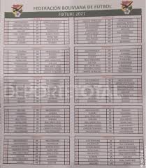 El formato, ya decidido, contemplaba separarlos a todos en dos zonas de 13 clubes cada una. Fixture Torneo 2021 Futbol Boliviano