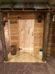 Children especially make good use of outdoor restrooms, as they don't like to interrupt their play to go inside the house to the bathroom. Indoor Outhouse Bathroom Outhouse Bathroom Outhouse Bathroom Decor Outhouse Decor