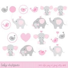 Baby Girl Clipart Cute Elephant Clipart Pink Elephants Baby Etsy Baby Girl Elephant Elephant Baby Showers Baby Girl Cards