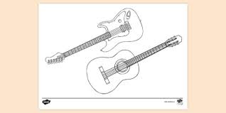 Gritty guitar coloring free electric guitar. Free Guitar Colouring Page Colouring Sheets