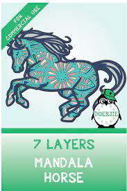 Download 3d Multi Layer Mandala Horse Horseshoe Svg In 2021 Layered Mandala Mandala Horse Free Layered Mandala Svg