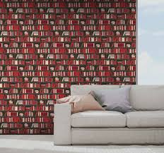 Die wandfarbe im wohnzimmer bereitet deswegen so vielen kopfzerbrechen, weil es sich um einen viel genutzten raum handelt, in welchem freie zeit verbracht und gäste empfangen werden. Moderne Tapete Kleiderschrank Mit Buchern Tenstickers