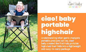 Amazon Com Ciao Baby Portable High Chair For Babies And Toddlers Fold Up Outdoor Travel Seat With Tray And Carry Bag For Camping Picnics Beach Days Sporting Events And More Grey Check